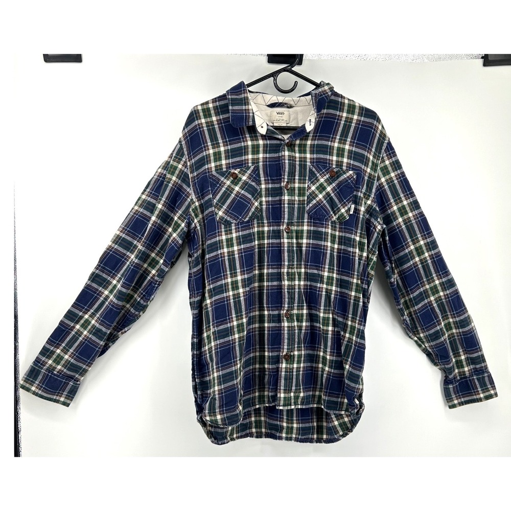 Vans Off The Wall Mens Large Flannel Shirt Tartan Plaid Long Sleeve L Layering